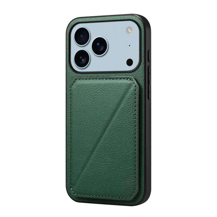 D04 Calf Texture Dual Card Slot Holder Phone Case, For iPhone 18 Pro / 17 Pro, For iPhone 18 Pro ...