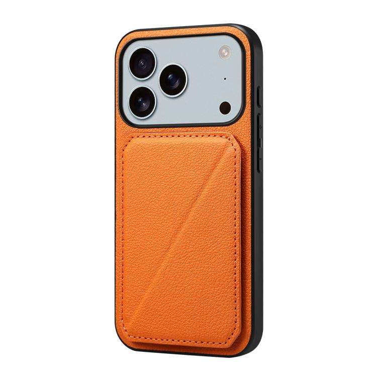 D04 Calf Texture Dual Card Slot Holder Phone Case, For iPhone 18 Pro / 17 Pro, For iPhone 18 Pro ...