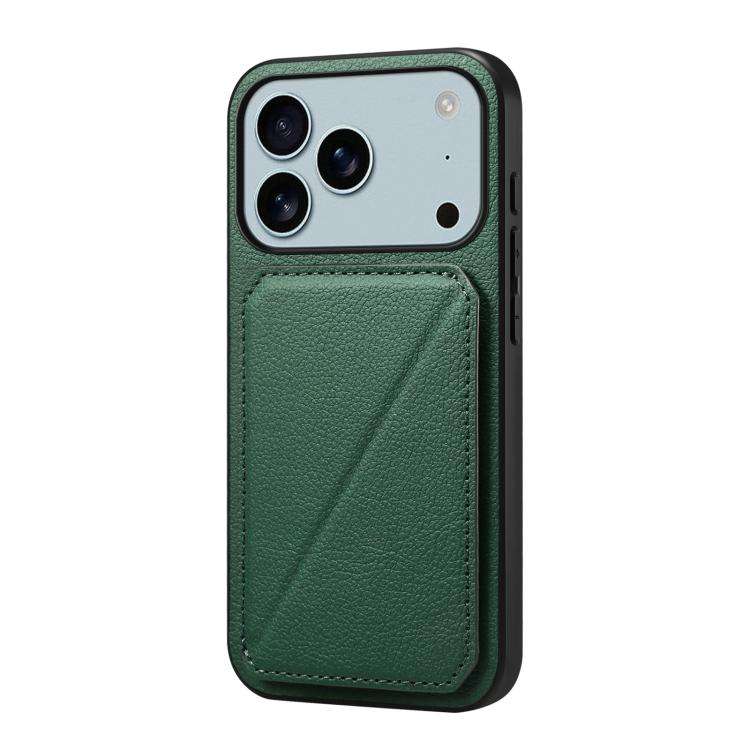 D04 Calf Texture Dual Card Slot Holder Phone Case, For iPhone 18 Pro / 17 Pro, For iPhone 18 Pro ...