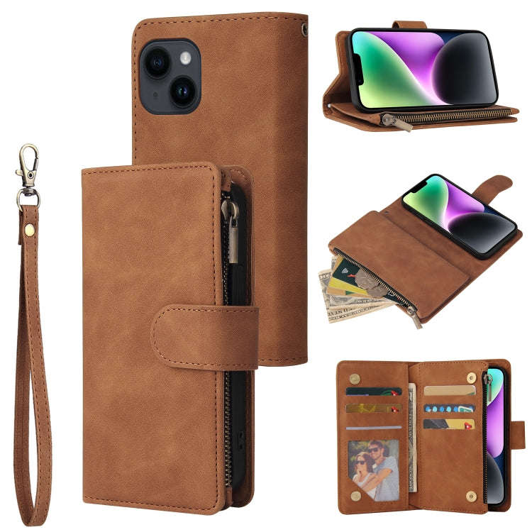 Multifunctional Multi-Card Wallet Phone Leather Case, For iPhone 15 Pro, For iPhone 15 Plus, For ...
