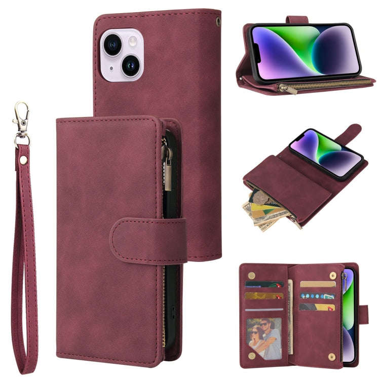 Multifunctional Multi-Card Wallet Phone Leather Case, For iPhone 15 Pro, For iPhone 15 Plus, For ...