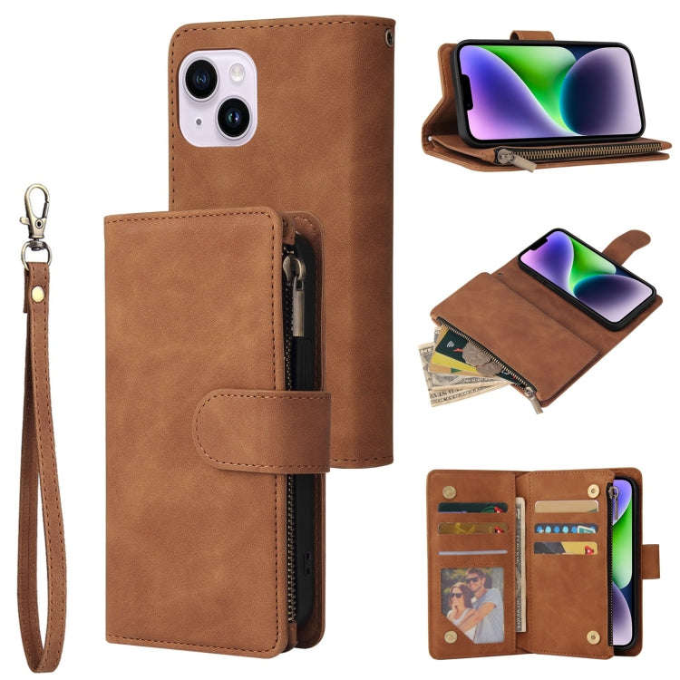 Multifunctional Multi-Card Wallet Phone Leather Case, For iPhone 15 Pro, For iPhone 15 Plus, For ...