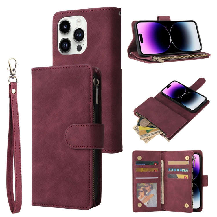 Multifunctional Multi-Card Wallet Phone Leather Case, For iPhone 15 Pro, For iPhone 15 Plus, For ...