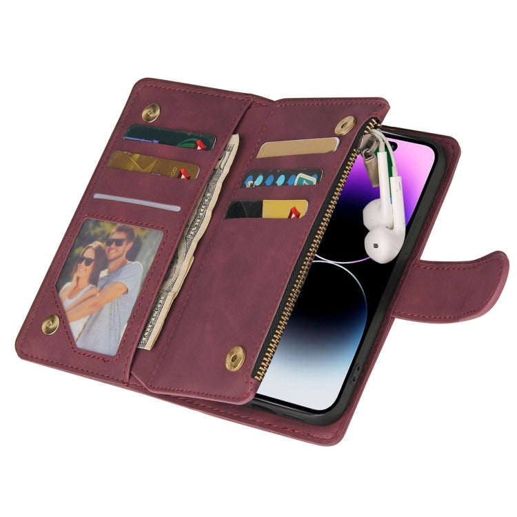 Multifunctional Multi-Card Wallet Phone Leather Case, For iPhone 15 Pro, For iPhone 15 Plus, For ...