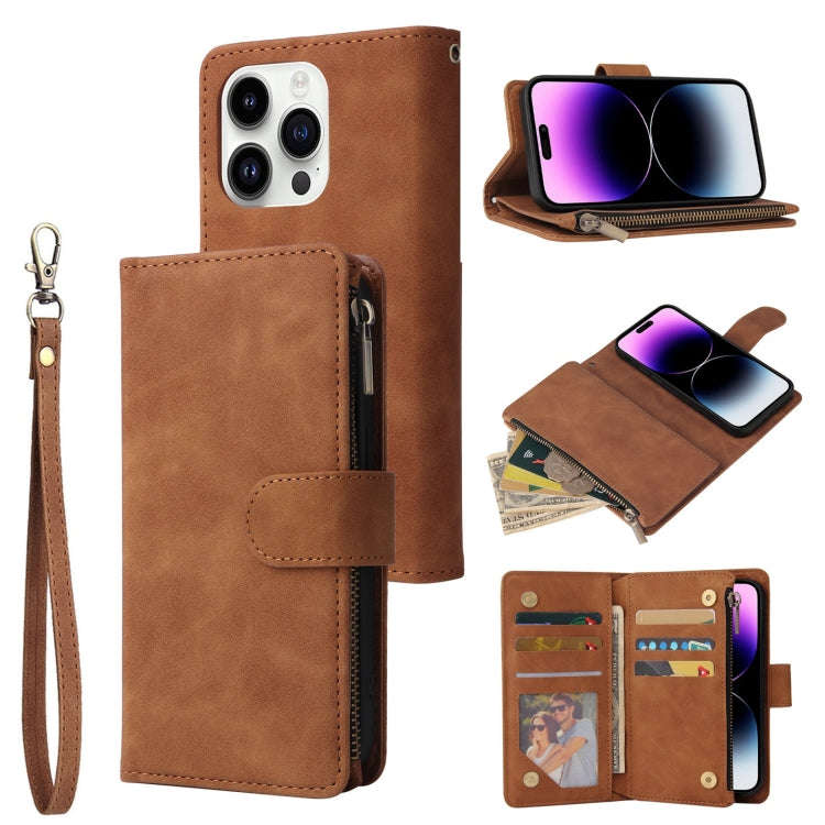 Multifunctional Multi-Card Wallet Phone Leather Case, For iPhone 15 Pro, For iPhone 15 Plus, For ...