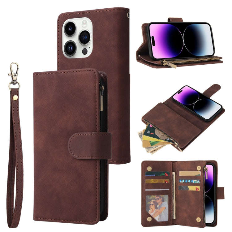Multifunctional Multi-Card Wallet Phone Leather Case, For iPhone 15 Pro, For iPhone 15 Plus, For ...