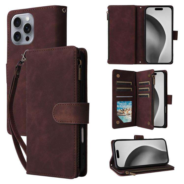 Multifunctional Multi-Card Wallet Phone Leather Case, For iPhone 18 / 17, For iPhone 18 Pro / 17 ...