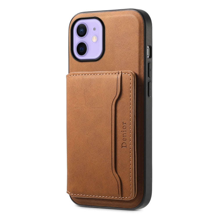 Denior D13 Retro Texture Leather MagSafe Card Bag Phone Case, For iPhone 13 Pro Max, For iPhone 1...