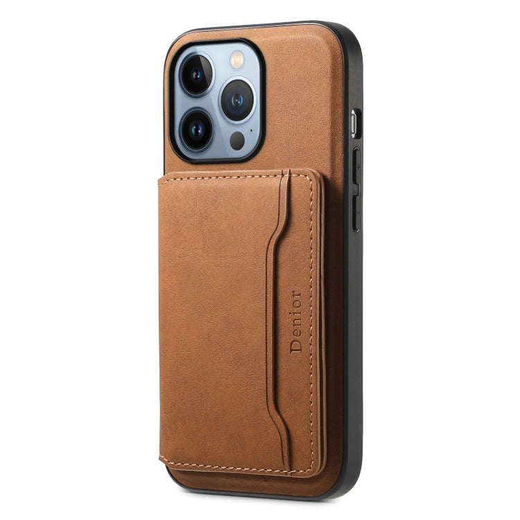 Denior D13 Retro Texture Leather MagSafe Card Bag Phone Case, For iPhone 13 Pro Max, For iPhone 1...