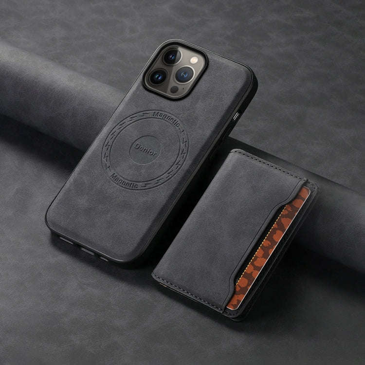 Denior D13 Retro Texture Leather MagSafe Card Bag Phone Case, For iPhone 13 Pro Max, For iPhone 1...