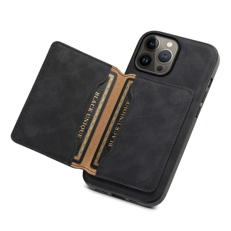 Denior D13 Retro Texture Leather MagSafe Card Bag Phone Case, For iPhone 13 Pro Max, For iPhone 1...
