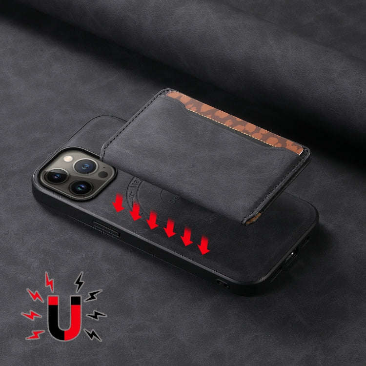 Denior D13 Retro Texture Leather MagSafe Card Bag Phone Case, For iPhone 13 Pro Max, For iPhone 1...