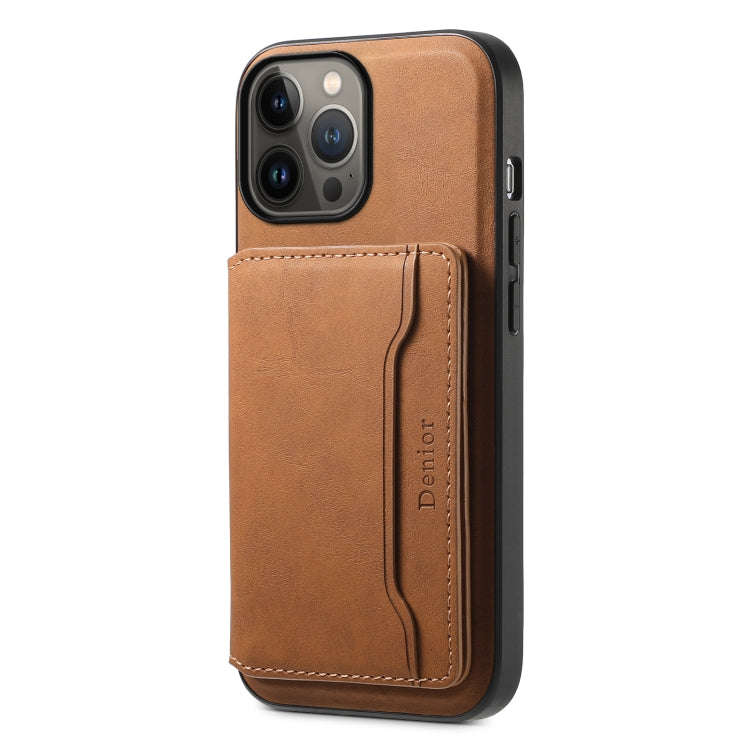 Denior D13 Retro Texture Leather MagSafe Card Bag Phone Case, For iPhone 13 Pro Max, For iPhone 1...
