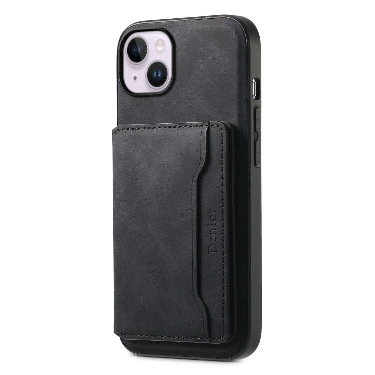 Denior D13 Retro Texture Leather MagSafe Card Bag Phone Case, For iPhone 18 Pro / 17 Pro, For iPh...