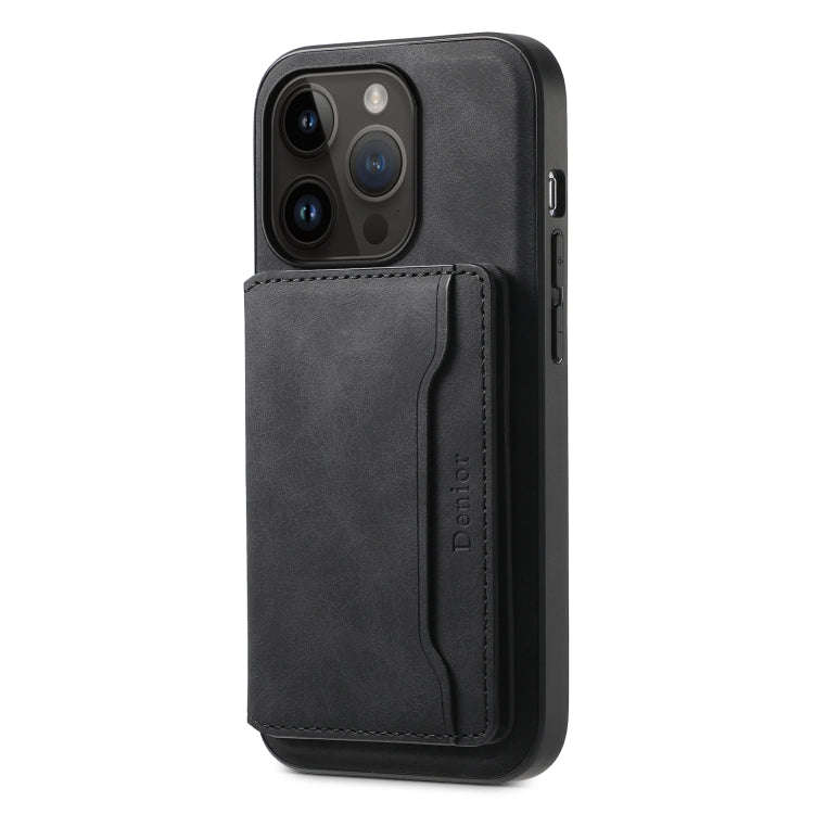 Denior D13 Retro Texture Leather MagSafe Card Bag Phone Case, For iPhone 18 Pro / 17 Pro, For iPh...