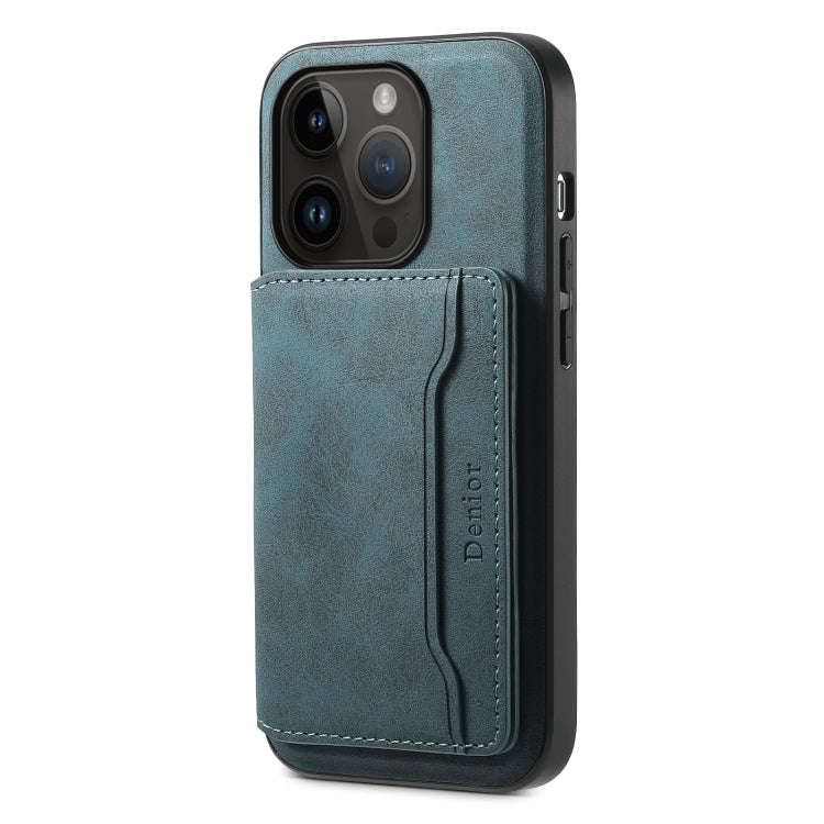 Denior D13 Retro Texture Leather MagSafe Card Bag Phone Case, For iPhone 18 Pro / 17 Pro, For iPh...