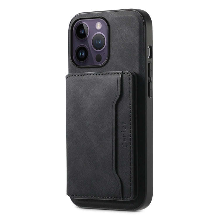 Denior D13 Retro Texture Leather MagSafe Card Bag Phone Case, For iPhone 18 Pro / 17 Pro, For iPh...