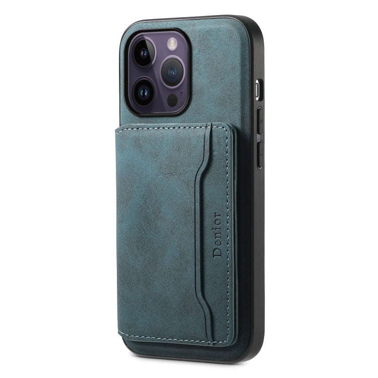 Denior D13 Retro Texture Leather MagSafe Card Bag Phone Case, For iPhone 18 Pro / 17 Pro, For iPh...