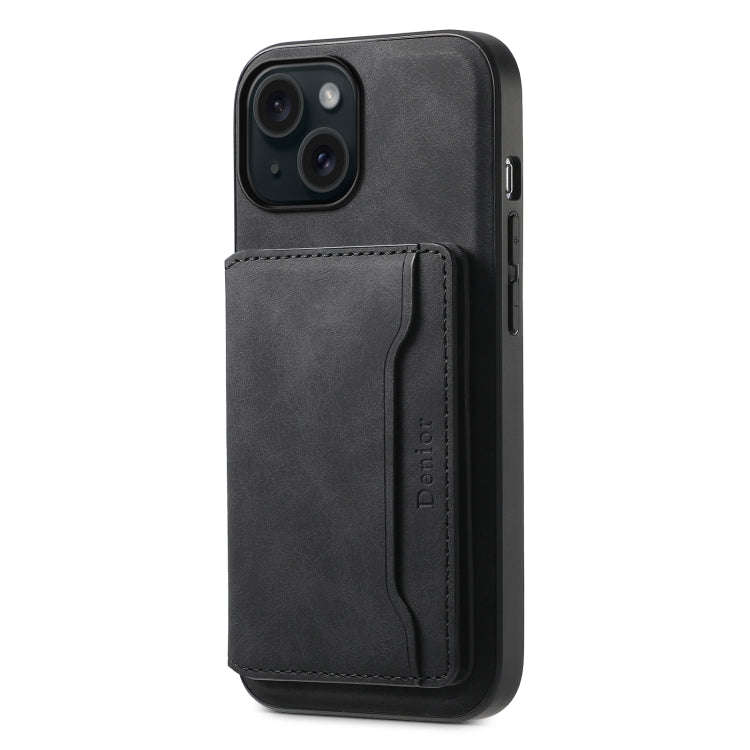 Denior D13 Retro Texture Leather MagSafe Card Bag Phone Case, For iPhone 18 Pro / 17 Pro, For iPh...