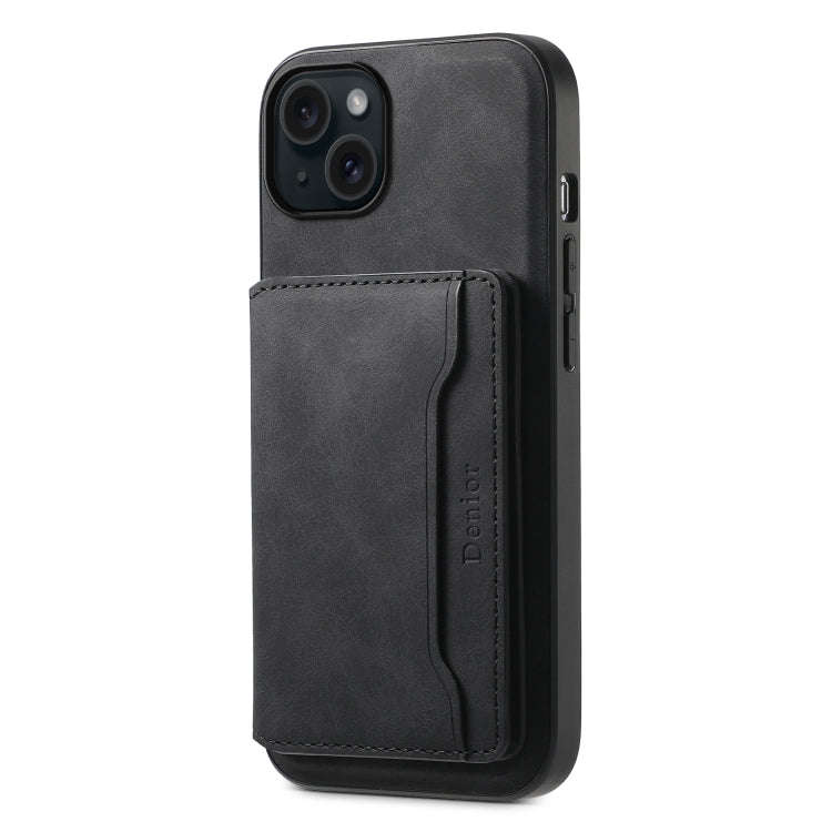 Denior D13 Retro Texture Leather MagSafe Card Bag Phone Case, For iPhone 18 Pro / 17 Pro, For iPh...