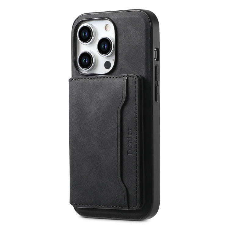 Denior D13 Retro Texture Leather MagSafe Card Bag Phone Case, For iPhone 18 Pro / 17 Pro, For iPh...