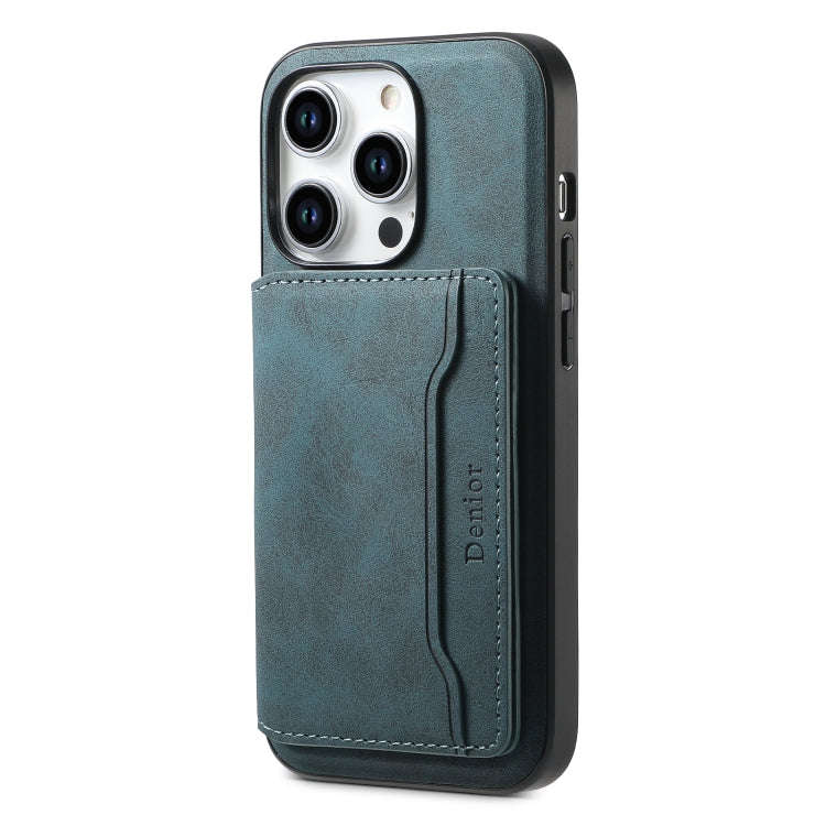 Denior D13 Retro Texture Leather MagSafe Card Bag Phone Case, For iPhone 18 Pro / 17 Pro, For iPh...
