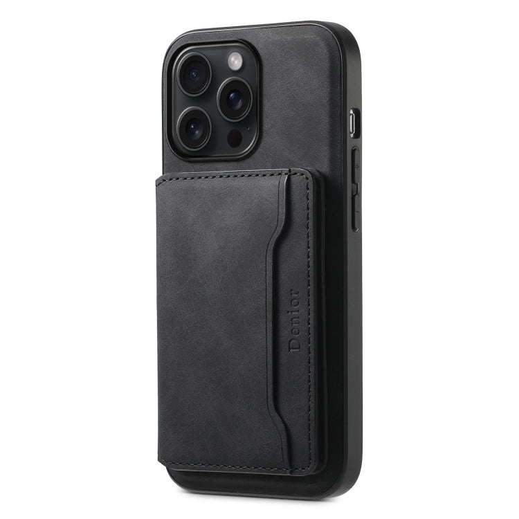Denior D13 Retro Texture Leather MagSafe Card Bag Phone Case, For iPhone 18 Pro / 17 Pro, For iPh...