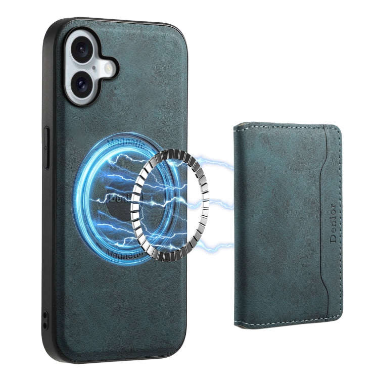 Denior D13 Retro Texture Leather MagSafe Card Bag Phone Case, For iPhone 18 Pro / 17 Pro, For iPh...