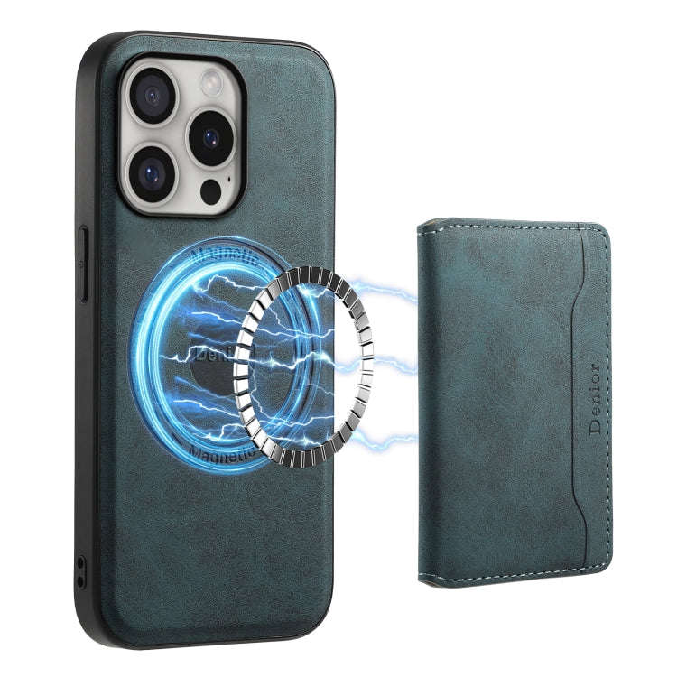 Denior D13 Retro Texture Leather MagSafe Card Bag Phone Case, For iPhone 18 Pro / 17 Pro, For iPh...