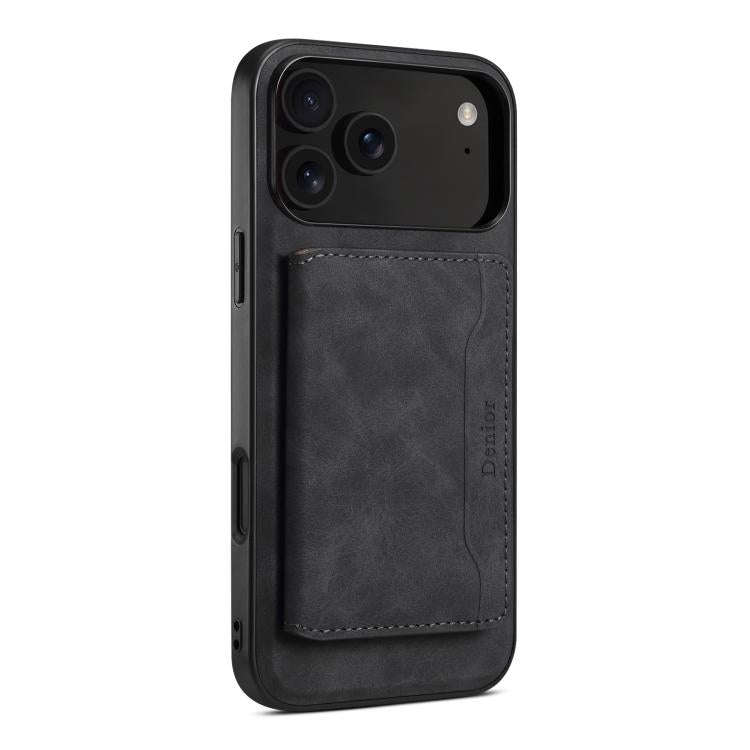 Denior D13 Retro Texture Leather MagSafe Card Bag Phone Case, For iPhone 18 Pro / 17 Pro, For iPh...