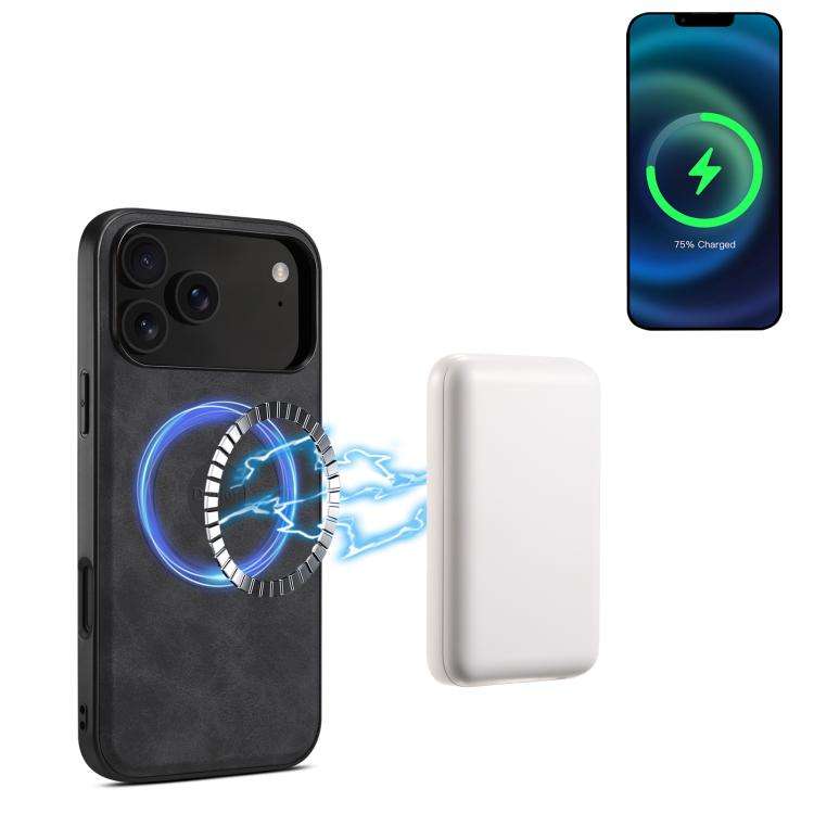 Denior D13 Retro Texture Leather MagSafe Card Bag Phone Case, For iPhone 18 Pro / 17 Pro, For iPh...