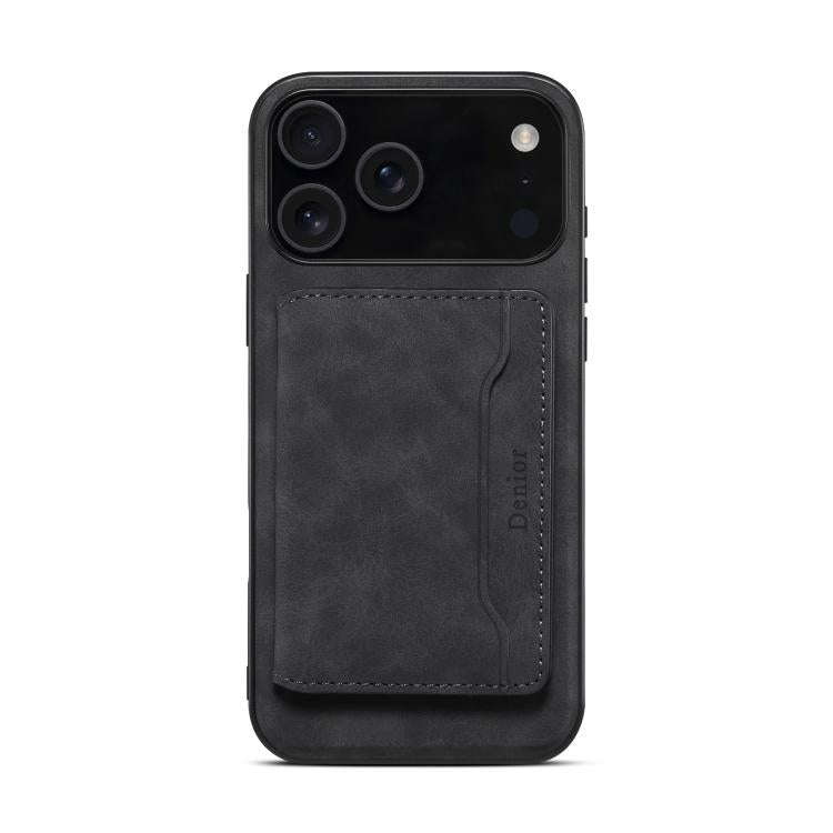 Denior D13 Retro Texture Leather MagSafe Card Bag Phone Case, For iPhone 18 Pro / 17 Pro, For iPh...