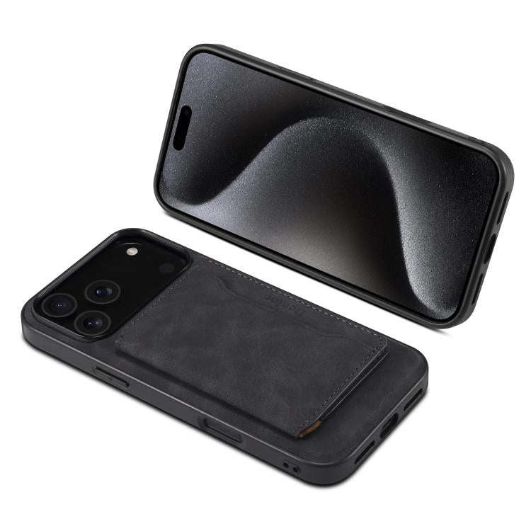 Denior D13 Retro Texture Leather MagSafe Card Bag Phone Case, For iPhone 18 Pro / 17 Pro, For iPh...