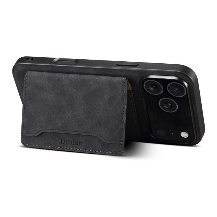 Denior D13 Retro Texture Leather MagSafe Card Bag Phone Case, For iPhone 18 Pro / 17 Pro, For iPh...
