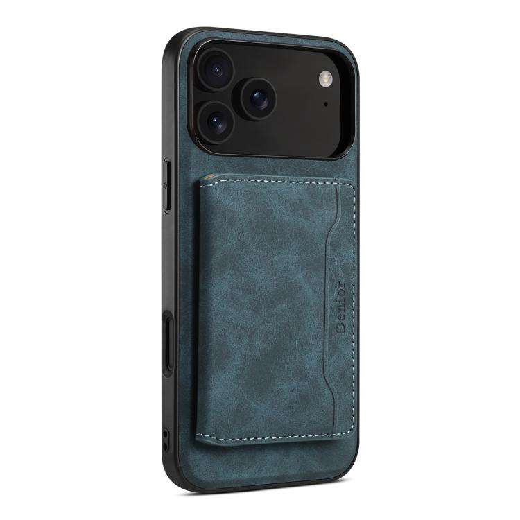 Denior D13 Retro Texture Leather MagSafe Card Bag Phone Case, For iPhone 18 Pro / 17 Pro, For iPh...