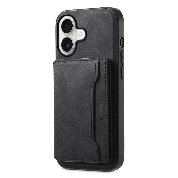Denior D13 Retro Texture Leather MagSafe Card Bag Phone Case, For iPhone 18 Pro / 17 Pro, For iPh...