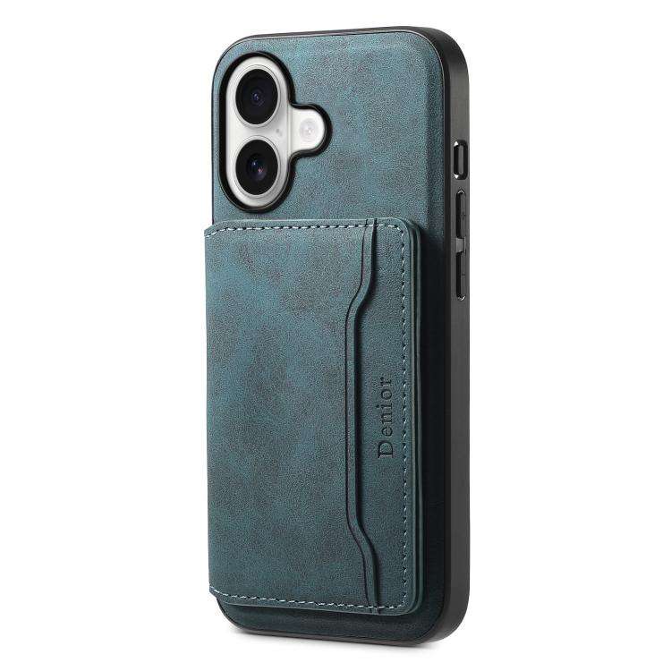 Denior D13 Retro Texture Leather MagSafe Card Bag Phone Case, For iPhone 18 Pro / 17 Pro, For iPh...