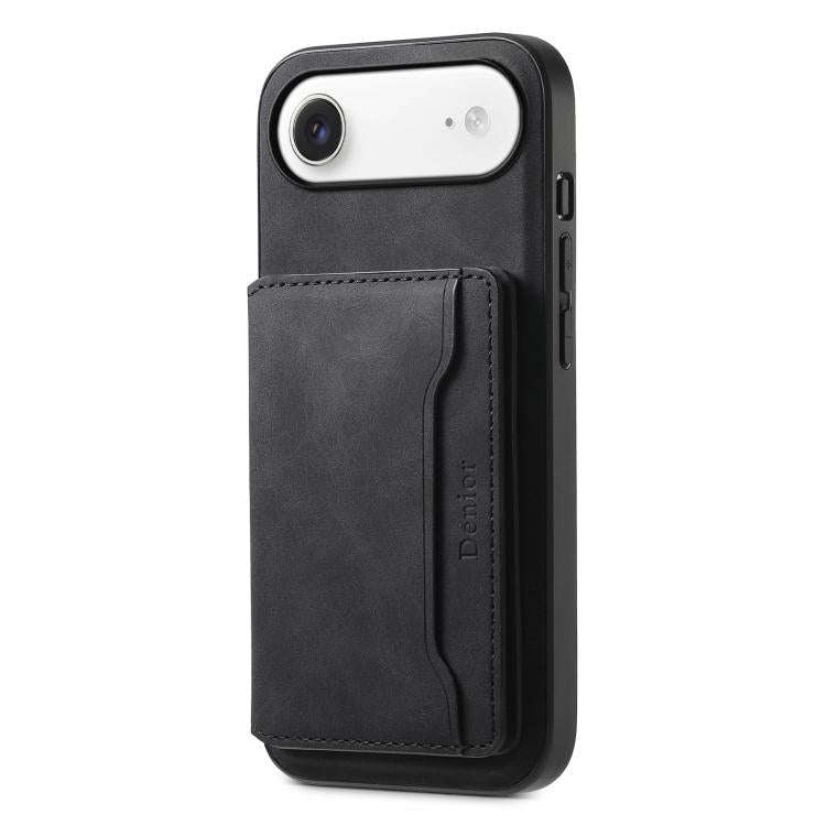 Denior D13 Retro Texture Leather MagSafe Card Bag Phone Case, For iPhone 18 Pro / 17 Pro, For iPh...