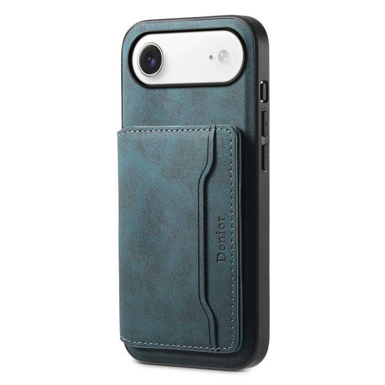 Denior D13 Retro Texture Leather MagSafe Card Bag Phone Case, For iPhone 18 Pro / 17 Pro, For iPh...