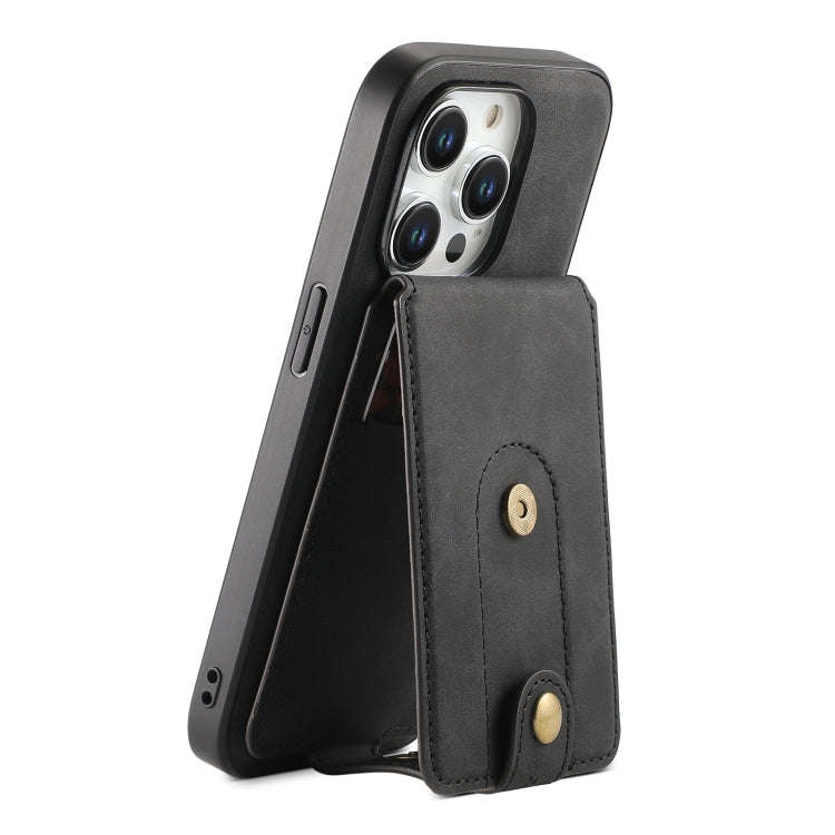 Denior D14 NK Retro Pattern MagSafe Magnetic Card Holder Leather Phone Case, For iPhone 18 Pro / ...