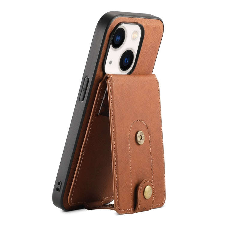 Denior D14 NK Retro Pattern MagSafe Magnetic Card Holder Leather Phone Case, For iPhone 18 Pro / ...
