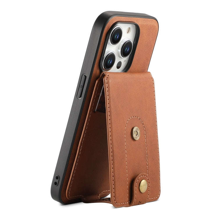 Denior D14 NK Retro Pattern MagSafe Magnetic Card Holder Leather Phone Case, For iPhone 18 Pro / ...