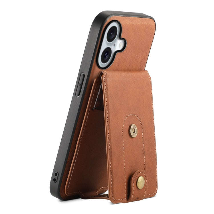 Denior D14 NK Retro Pattern MagSafe Magnetic Card Holder Leather Phone Case, For iPhone 18 Pro / ...