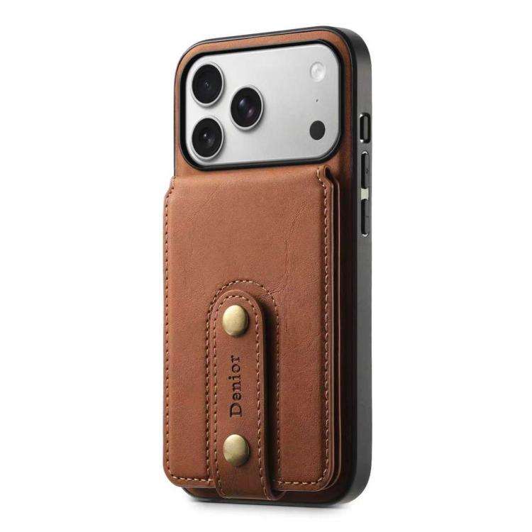 Denior D14 NK Retro Pattern MagSafe Magnetic Card Holder Leather Phone Case, For iPhone 18 Pro / ...