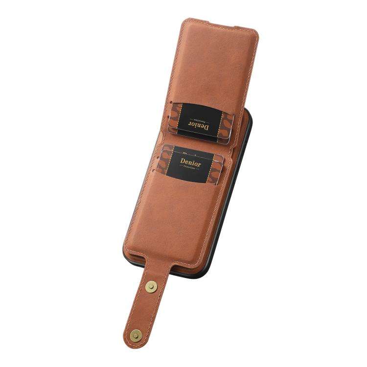 Denior D14 NK Retro Pattern MagSafe Magnetic Card Holder Leather Phone Case, For iPhone 18 Pro / ...