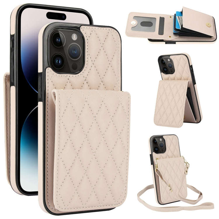 YM015 Crossbody Rhombic Card Bag RFID Phone Case, For iPhone 14 Pro Max, For iPhone 13 Pro Max, F...