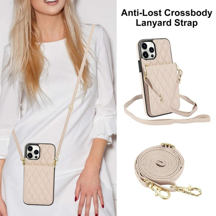 YM015 Crossbody Rhombic Card Bag RFID Phone Case, For iPhone 14 Pro Max, For iPhone 13 Pro Max, F...