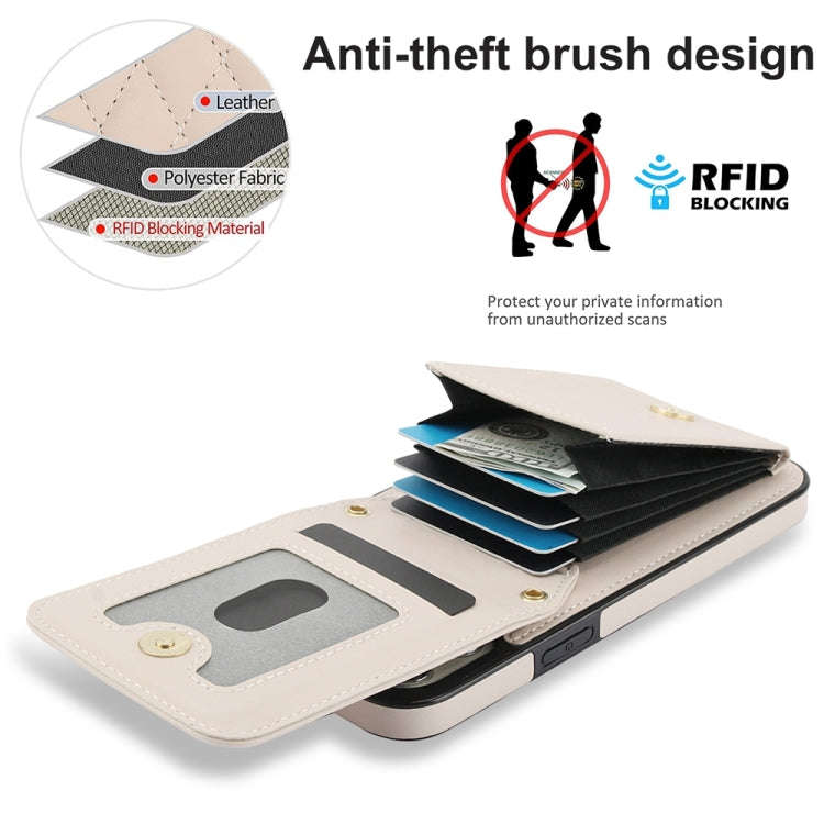 YM015 Crossbody Rhombic Card Bag RFID Phone Case, For iPhone 14 Pro Max, For iPhone 13 Pro Max, F...