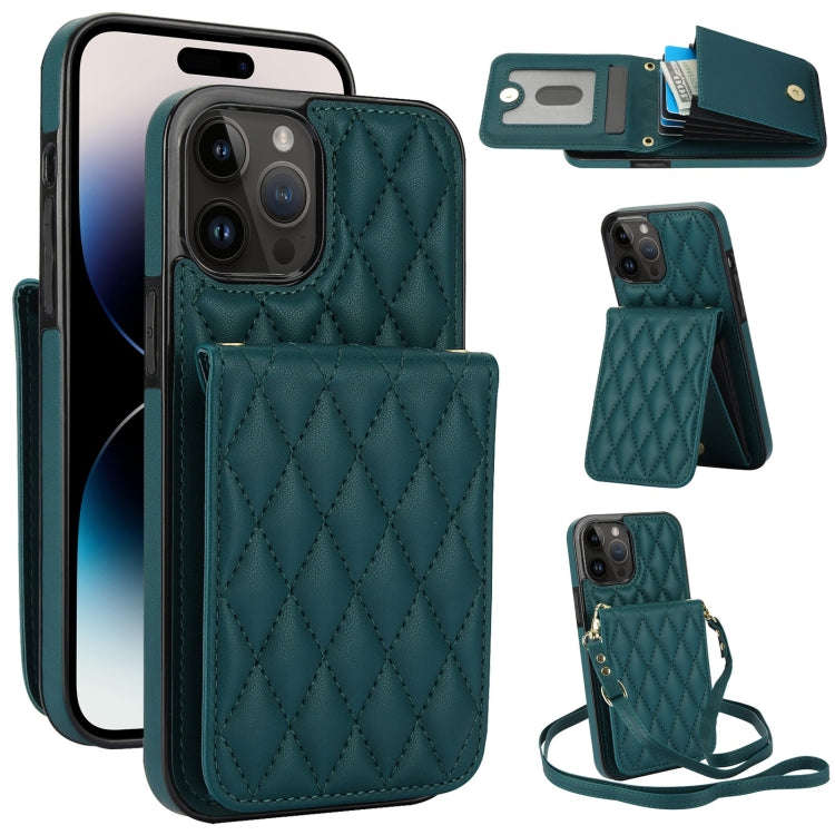 YM015 Crossbody Rhombic Card Bag RFID Phone Case, For iPhone 14 Pro Max, For iPhone 13 Pro Max, F...
