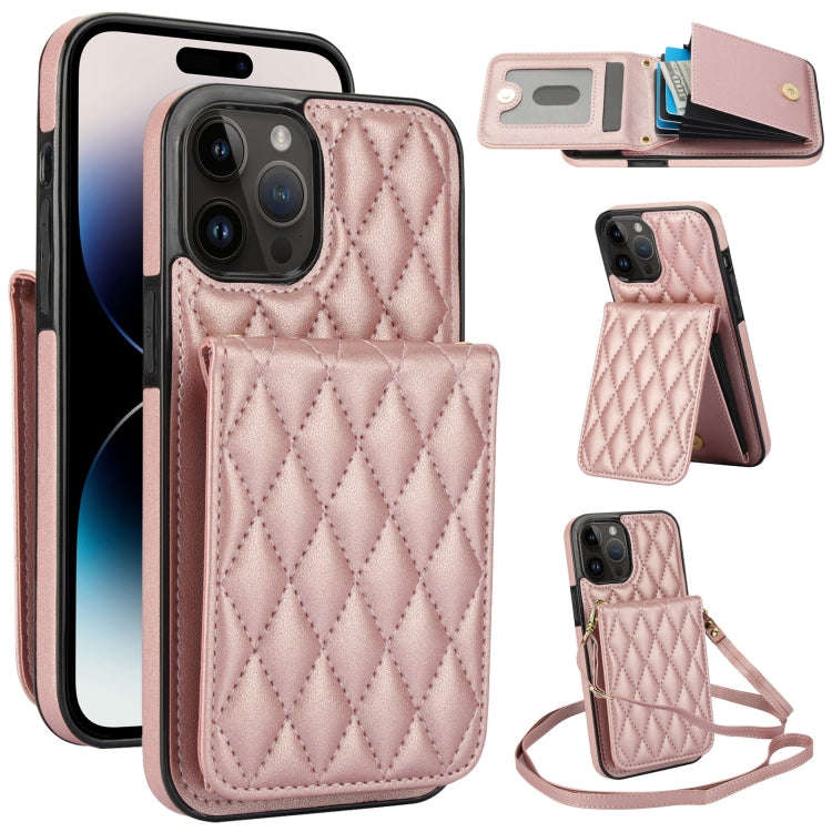 YM015 Crossbody Rhombic Card Bag RFID Phone Case, For iPhone 14 Pro Max, For iPhone 13 Pro Max, F...